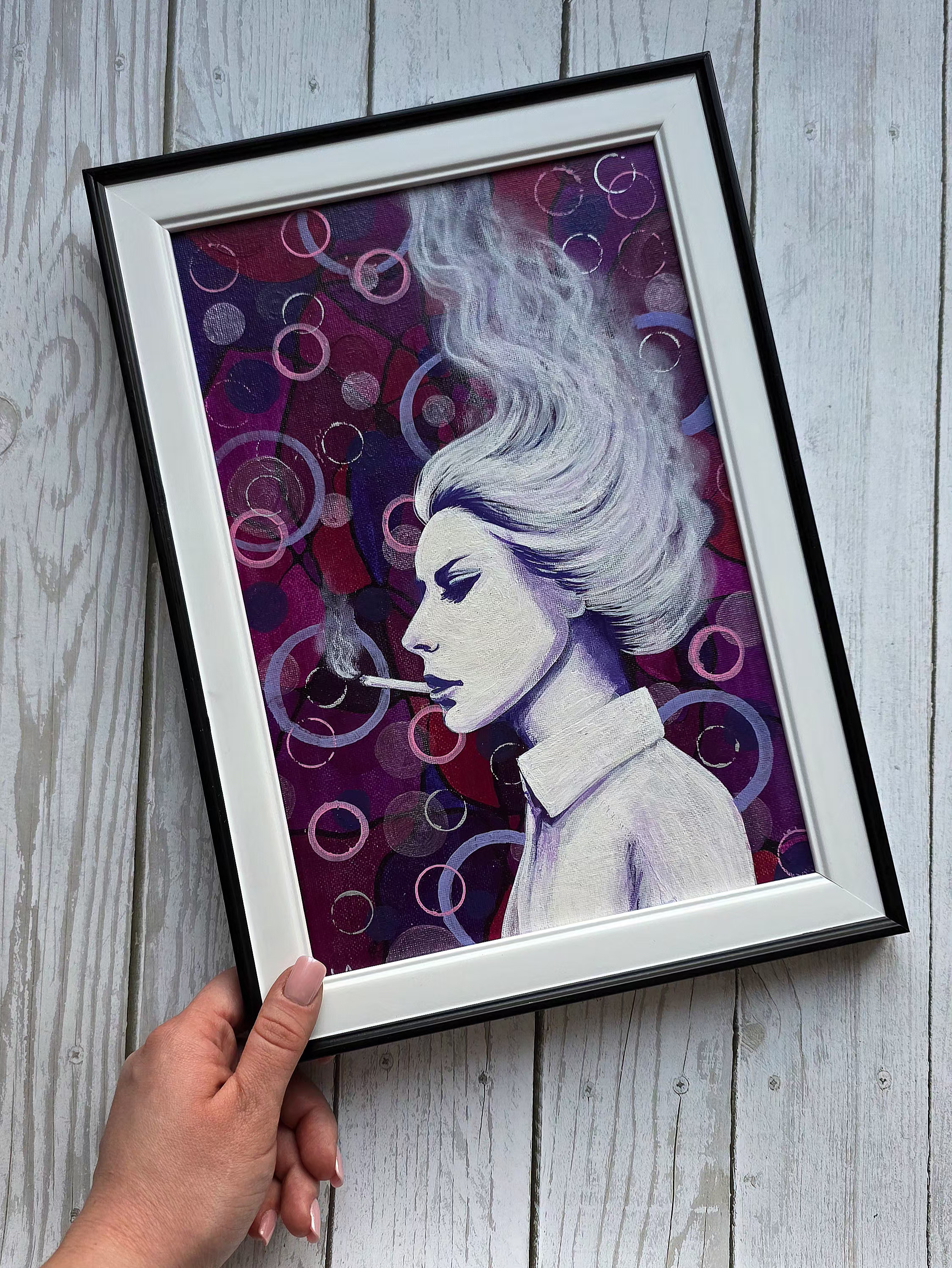 "Снова курю" — Акрил • canvas on cardboard • 20×30 см
